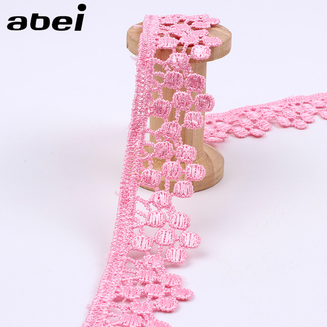 30mm 2Yards/lot Embroidered Flower Lace Water Soluble Pink Lace Ribbon  Handmade Sewing Accessories Wedding Party Dress Lace - AliExpress